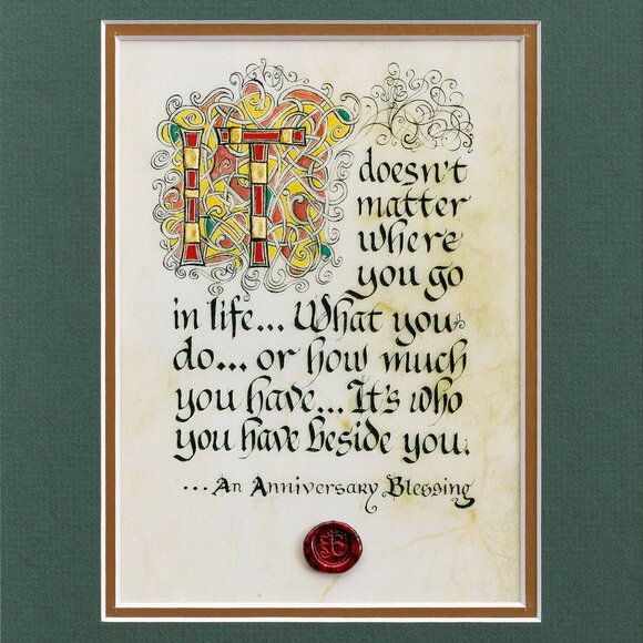New Book Of Kells Medieval Manuscript Celtic Art Print Anniversary Blessing - Picture 1 of 5